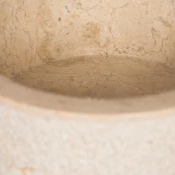 Vasque lave main à poser de salle de bain en marbre Elbe crème 35 cm
