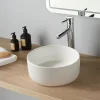 Vasque Lave mains Jany 25 cm - Blanc brillant - Faible diamètre - Rebords fins