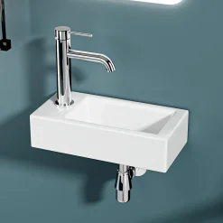 Vasque lave-mains sortie gauche (36,5x18x9cm) - DILECI