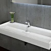 Vasque moderne suspendue 120x46x15cm en marbre coulé sans trous prépercés - BS6001