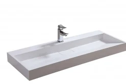 Vasque moderne suspendue 100x46x15cm en marbre coulé sans trous prépercés - BS6001