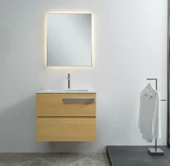 Vasque murale suspendue design 44x22x10cm en fonte minérale - Sans bonde ni cache, Rangement droite, Quartz noir, Avec Console