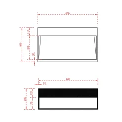 Vasque murale 60x46x28cm en fonte minérale avec espace de rangement - blanc mat - TWG71