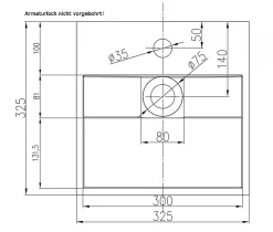 Vasque murale 32,5x32,5x25cm en fonte minérale avec espace de rangement - PB2035