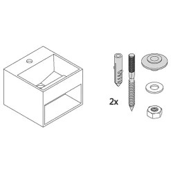Vasque murale 32,5x32,5x25cm en fonte minérale avec espace de rangement - PB2035