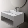 Vasque murale 80x46x28cm en fonte minérale avec espace de rangement - blanc mat - TWG71