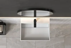 Vasque murale 60x46x13cm en fonte minérale - PB2080 - blanc mat
