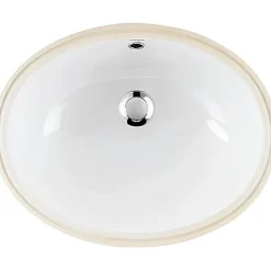 Vasque ovale a encastrer par dessous 57x45 hauteur 20cm porcelaine vitrifiée SANINDUSA VOUGA blanche (vidage non inclus)