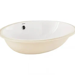Vasque ovale a encastrer par dessous 57x45 hauteur 20cm porcelaine vitrifiée SANINDUSA VOUGA blanche (vidage non inclus)