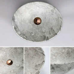 Vasque ovale effet pierre naturel (41,5 x 33,5 x 14,5 cm) - DILECI