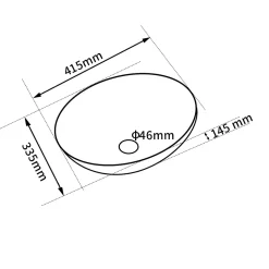 Vasque ovale finition or brillant (41,5 x 33,5 cm)