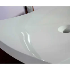 Vasque plate blanche en résine à poser pour salle de bain moderne