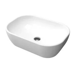 Vasque rectangulaire à poser en céramique blanche, l.46 x H.13,5 x P.33 cm, Galedo Bowl