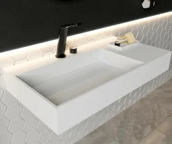 Vasque rectangulaire à suspendre 90x48x13cm en fonte minérale - PB2015
