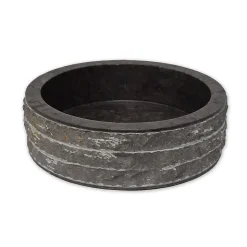 Vasque ronde à poser en marbre noir, Sterio