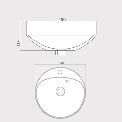 Vasque ronde à poser RESIBOL 45 cm - Blanc