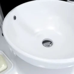 Vasque ronde en céramique blanche à poser - Diamètre 42cm - Hauteur 18cm - PARABOLA
