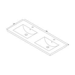 Vasque résine 120Cm NOLAN - bain-bain