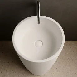 Vasque salle de bain colonne sur pied,en Solid surface 50 cm - Kezia