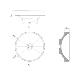 Vasque semi-encastrée 40 cm en Solid surface - Lucia