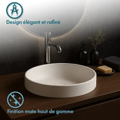 Vasque semi-encastrée 40 cm en Solid surface - Lucia