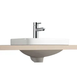 Vasque semi-encastrée carrée céramique blanc Carla