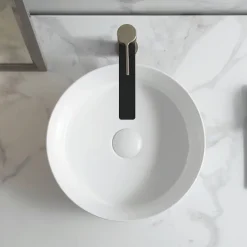 Vasque semi-encastrée ronde céramique blanc Aito