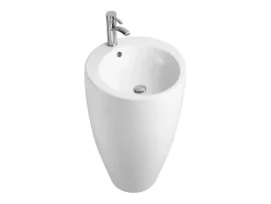 Vasque sur pied cylindrique blanche - D50 x H83 cm - MILOS II