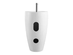 Vasque sur pied cylindrique blanche - D50 x H83 cm - MILOS II
