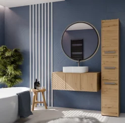 VERONA - Armoire Colonne de salle de bain - 170x30x30 - Meuble rangement salle de bain