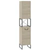 Vicco Armoire de salle de bain Chêne/noir 36x185cm avec 2 portes