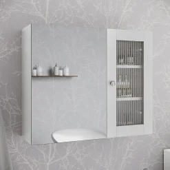 Vicco Armoire de toilette Blanc 60x50cm avec miroir