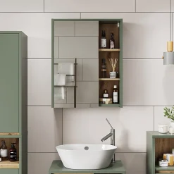 Vicco Armoire de toilette Vert/Artisan 60x75cm