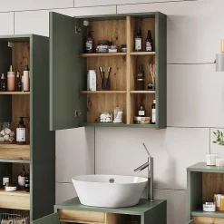 Vicco Armoire de toilette Vert/Artisan 60x75cm