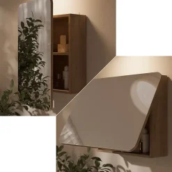 Vicco Armoire de toilette Chêne de force doré 70x50cm avec des étagères