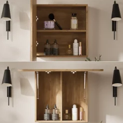 Vicco Armoire de toilette Chêne de force doré 70x50cm avec des étagères
