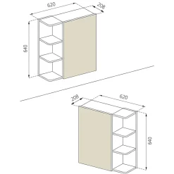 Vicco Armoire de toilette Anthracite 62x64cm