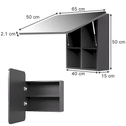 Vicco Armoire de toilette Anthracite 65x50cm avec des étagères