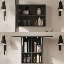 Vicco Armoire de toilette Anthracite 65x50cm avec des étagères