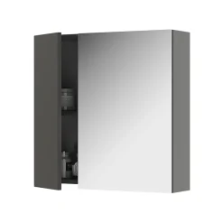 Vicco Armoire de toilette Anthracite 60x59.2cm Avec étagères et 1 porte miroir