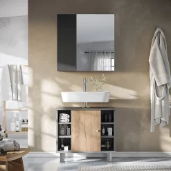 Vicco Armoire de toilette Anthracite 60x59.2cm Avec étagères et 1 porte miroir