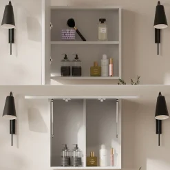 Vicco Armoire de toilette Blanc 70x50cm avec des étagères
