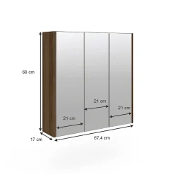 Vicco Armoire de toilette Anthracite Haute brillance 67.4x68cm