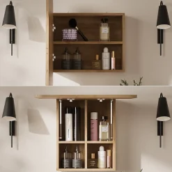 Vicco Armoire de toilette Chêne de force doré 60x50cm avec des étagères
