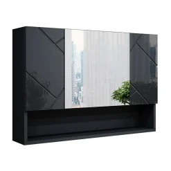 Vicco Armoire de toilette Anthracite Haute brillance 80.1x55cm