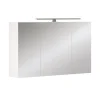 Vicco Armoire de toilette Blanc 100x60cm avec 3 portes et éclairage LED