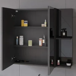 Vicco Armoire de toilette Anthracite Haute brillance 80x75cm