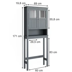 Vicco Armoire de toilette Gris 69x171cm
