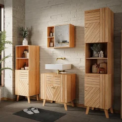 Vicco Armoire de toilette Bambou 54x44.5cm avec miroir