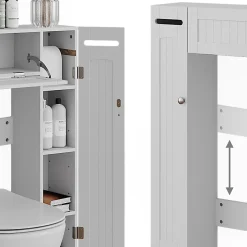 Vicco Armoire de toilette Blanc 89x99cm Distributeur de papier toilette à gauche et à droite